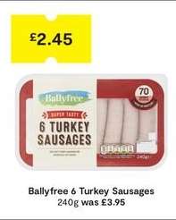 Ballyfree 6 Turkey Sausages