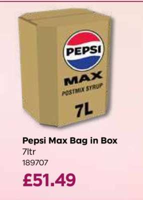 Pepsi Max Bag in Box