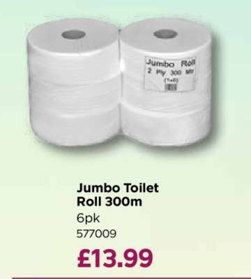 Jumbo Toilet Roll 300m
