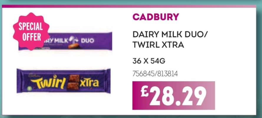 CADBURY DAIRY MILK DUO/TWIRL XTRA