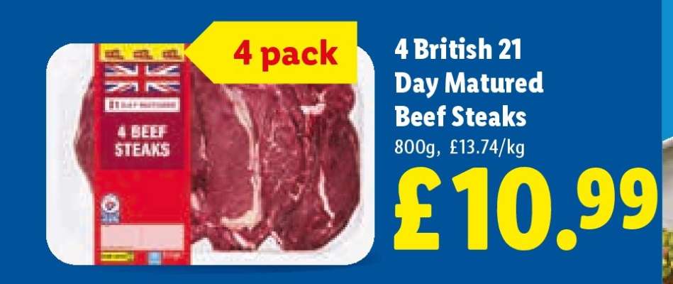 4 British 21 Day Matured Beef Steaks