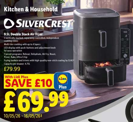 SILVERCREST 9.5L Double Stack Air Fryer