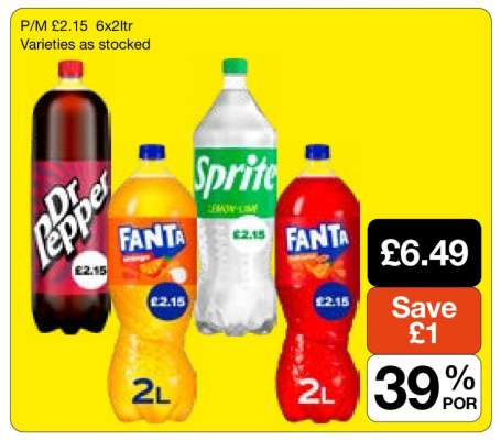 Dr Pepper, Fanta, Sprite