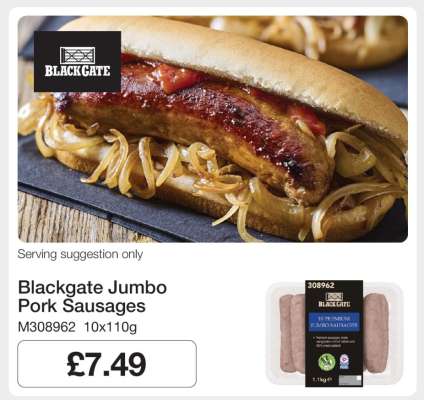 Blackgate Jumbo Pork Sausages