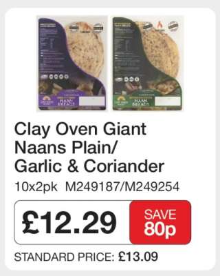 Clay Oven Giant Naans Plain/Garlic & Coriander