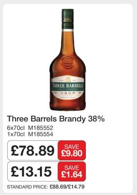 Three Barrels Brandy 38%