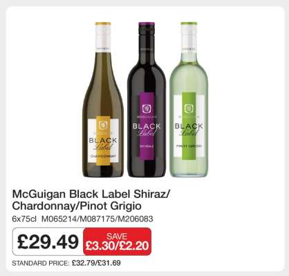 McGuigan Black Label Shiraz/Chardonnay/Pinot Grigio