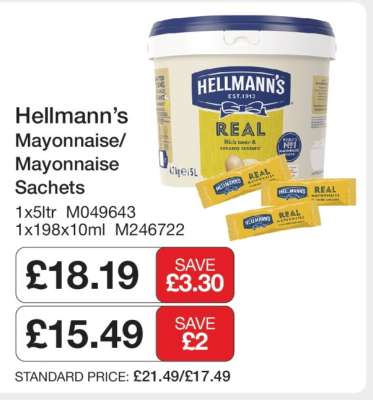 Hellmann’s Mayonnaise/Mayonnaise Sachets