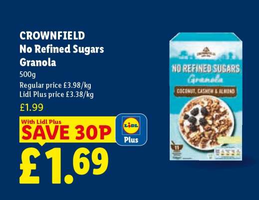 CROWNFIELD No Refined Sugars Granola