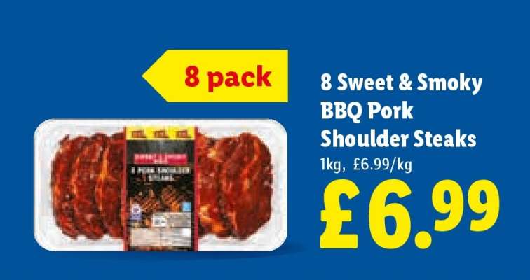 8 Sweet & Smoky BBQ Pork Shoulder Steaks