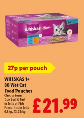 WHISKAS 1+ 80 Wet Cat Food Pouches