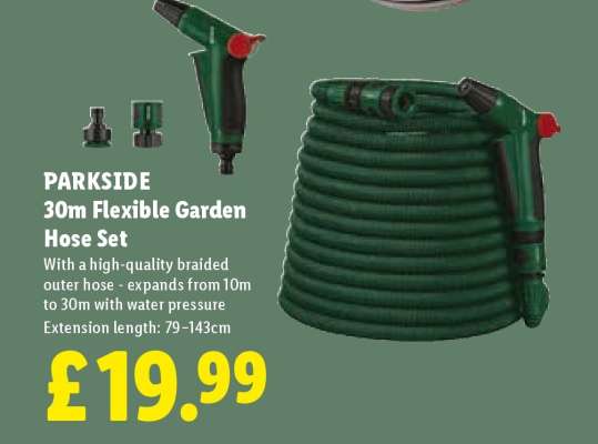 PARKSIDE 30m Flexible Garden Hose Set