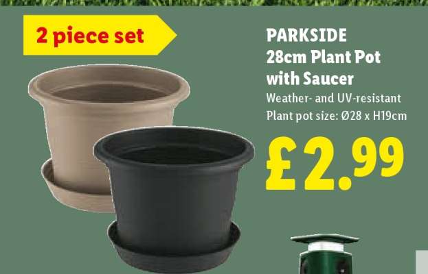 PARKSIDE 28cm Plant Pot with Saucer