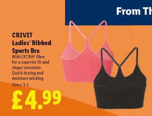 CRIVIT Ladies' Ribbed Sports Bra