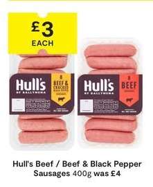 Hull's Beef / Beef & Black Pepper Sausages