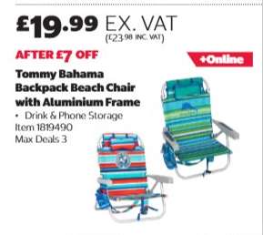 Tommy Bahama Backpack Beach Chair with Aluminium Frame