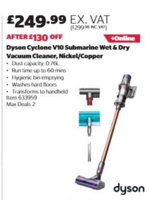 Dyson Cyclone V10 Submarine Wet & Dry Vacuum Cleaner, Nickel/Copper