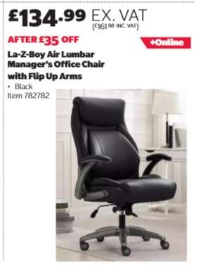 La-Z-Boy Air Lumbar Manager's Office Chair with Flip Up Arms