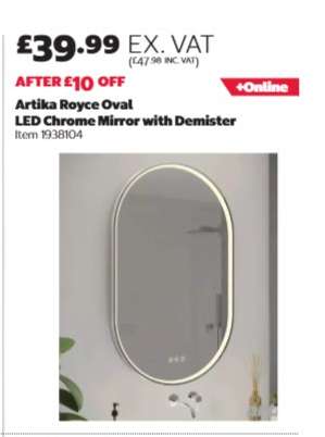 Artika Royce Oval LED Chrome Mirror with Demister