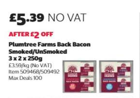 Plumtree Farms Back Bacon Smoked/UnSmoked