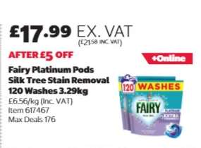 Fairy Platinum Pods Silk Tree Stain Removal 120 Washes 3.29kg