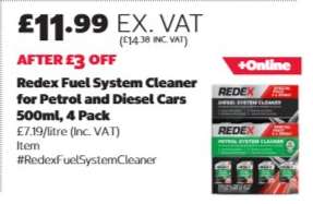 Redex Fuel System Cleaner for Petrol and Diesel Cars 500ml, 4 Pack