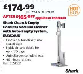 Shark Clean & Empty Cordless Vacuum Cleaner with Auto-Empty System, BU3521UK