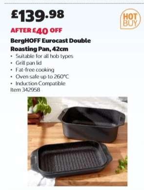 BergHOFF Eurocast Double Roasting Pan, 42cm