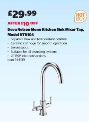 Deva Nelson Mono Kitchen Sink Mixer Tap, Model NTN104