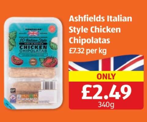Ashfields Italian Style Chicken Chipolatas