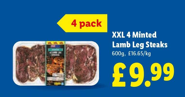 XXL 4 Minted Lamb Leg Steaks