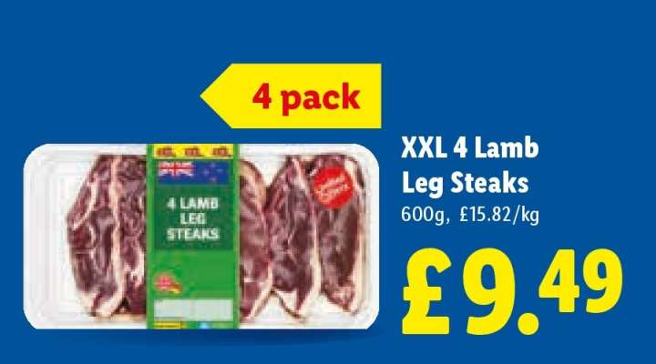 XXL 4 Lamb Leg Steaks