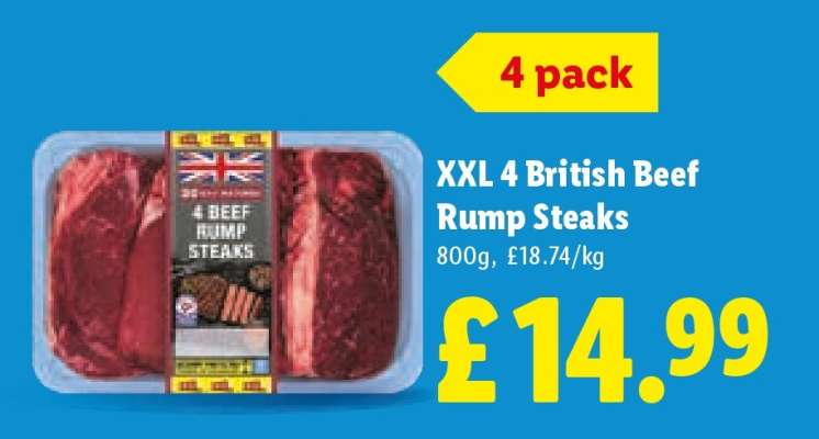 XXL 4 British Beef Rump Steaks