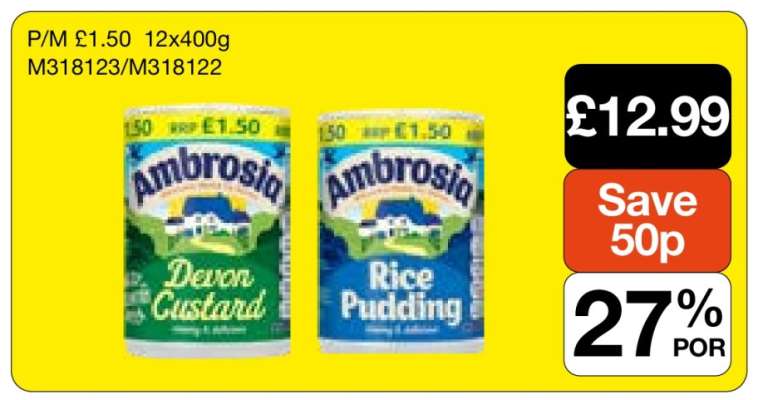 Ambrosia Devon Custard & Rice Pudding