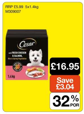 Cesar Fresh Chicken & Salmon 5x1.4kg