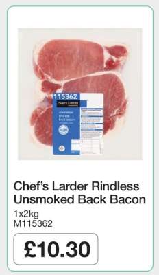 Chef’s Larder Rindless Unsmoked Back Bacon