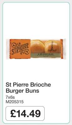 St Pierre Brioche Burger Buns