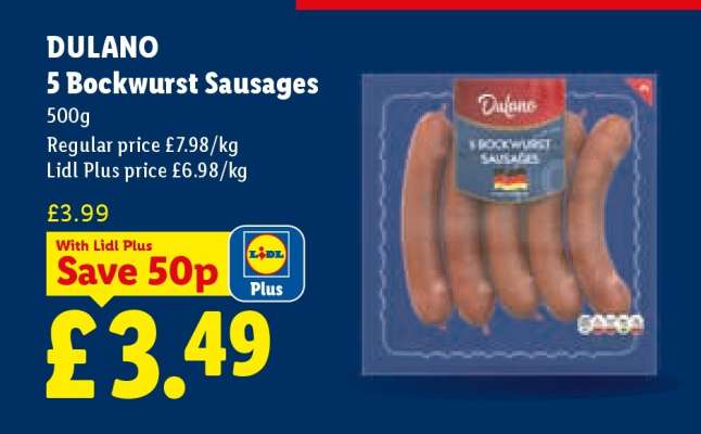 DULANO 5 Bockwurst Sausages