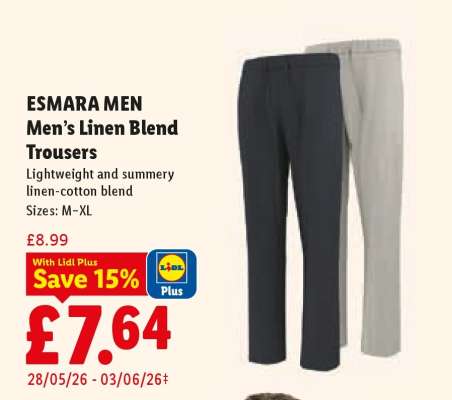 ESMARA MEN Men’s Linen Blend Trousers