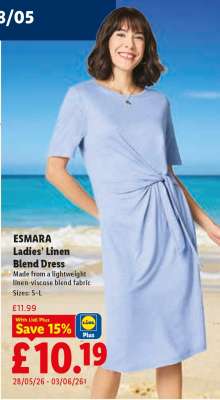 ESMARA Ladies’ Linen Blend Dress