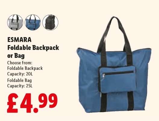ESMARA Foldable Backpack or Bag