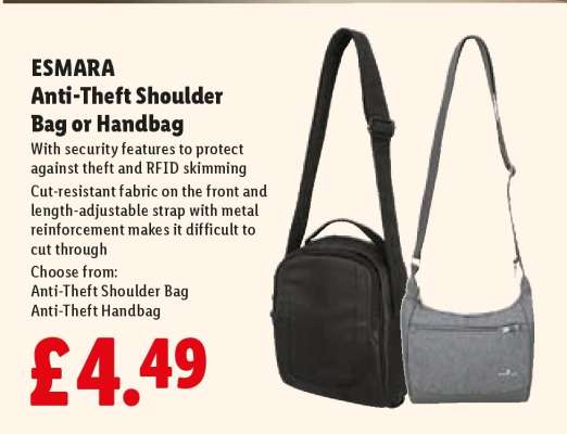 ESMARA Anti-Theft Shoulder Bag or Handbag