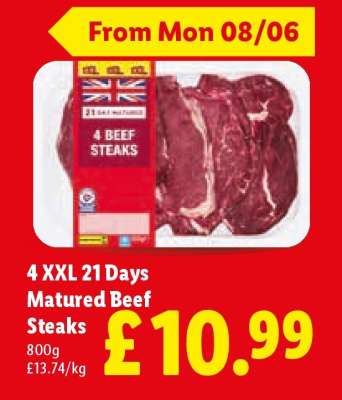 4 XXL 21 Days Matured Beef Steaks
