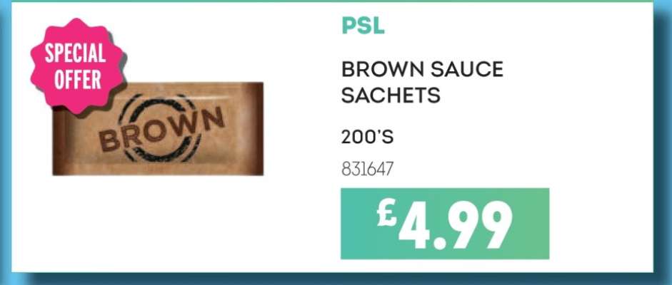 PSL BROWN SAUCE SACHETS