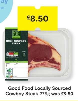 Good Food Locally Sourced Cowboy Steak 275g