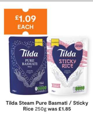 Tilda Steam Pure Basmati / Sticky Rice 250g