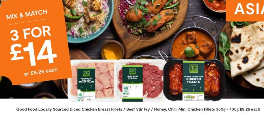 Good Food Locally Sourced Diced Chicken Breast Fillets / Beef Stir Fry / Honey, Chilli Mini Chicken Fillets