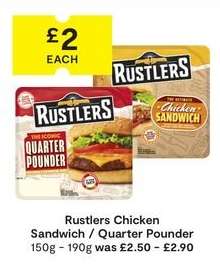 Rustlers Chicken Sandwich / Quarter Pounder
