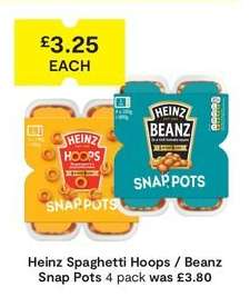 Heinz Spaghetti Hoops / Beanz Snap Pots
