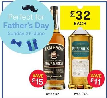 Jameson Black Barrel & Bushmills 10 Single Malt
